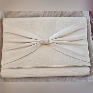 White cute bow clutch- envelope purse